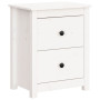 Table de chevet Blanc Bois de pin massif vidaXL - 50x35x61,5 cm: élégance et praticité à petit prix!