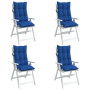 Lot de 4 coussins de chaise à dossier haut bleu royal vidaXL - Confort et style assurés!