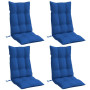 Lot de 4 coussins de chaise à dossier haut bleu royal vidaXL - Confort et style assurés!