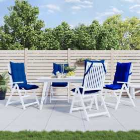 Lot de 4 coussins de chaise à dossier haut bleu royal vidaXL - Confort et style assurés!