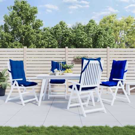 Lot de 4 coussins de chaise à dossier haut bleu royal vidaXL - Confort et style assurés!