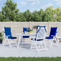 Lot de 4 coussins de chaise à dossier haut bleu royal vidaXL - Confort et style assurés!