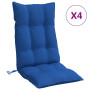 Lot de 4 coussins de chaise à dossier haut bleu royal vidaXL - Confort et style assurés!