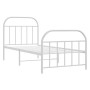 Cadre de Lit en Métal vidaXL 90x200cm - Blanc | Confort et Élégance | Sans Matelas