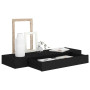 Étagère murale flottante avec tiroir vidaXL - 80x25x8 cm Noir