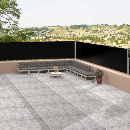 vidaXL Retractable Side Awning Black - 117x1200 cm