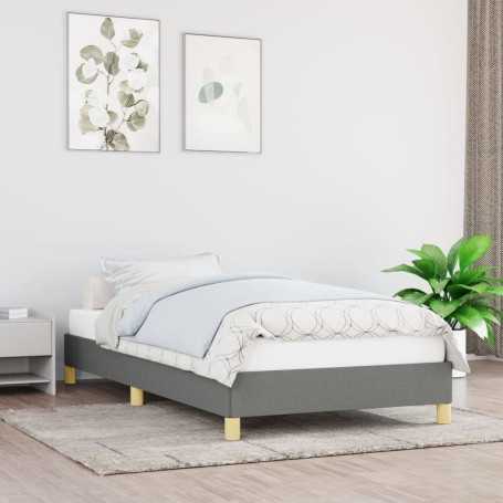 vidaXL Dark Grey Fabric Bed Frame 90x190 cm (Mattress Not Included)