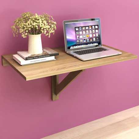 Table murale rabattable en chêne vidaXL - Élégance et gain d'espace assurés!