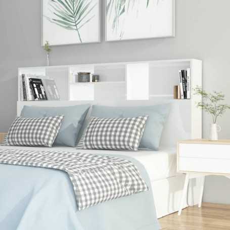 Armoire de tête de lit Blanc brillant vidaXL - Design moderne pour une chambre élégante