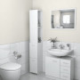 vidaXL Armoire de Bain Blanc Brillant 170 cm - Élégance en Bois d'Ingénierie pour Votre Salle de Bain