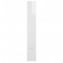 vidaXL White Glossy Bathroom Cabinet 25x26.5x170 cm Engineered Wood