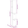 vidaXL White Glossy Bathroom Cabinet 25x26.5x170 cm Engineered Wood