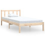 Cadre de lit sans matelas en bois massif vidaXL - petit format simple