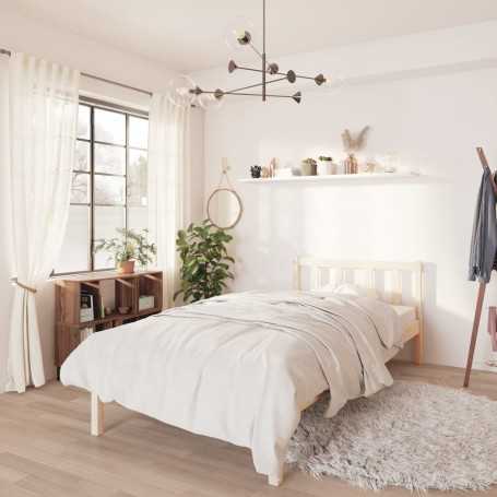 Cadre de lit sans matelas en bois massif vidaXL - petit format simple