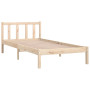 Cadre de lit sans matelas en bois massif vidaXL - petit format simple