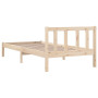 Cadre de lit sans matelas en bois massif vidaXL - petit format simple
