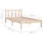 Cadre de lit sans matelas en bois massif vidaXL - petit format simple