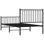 vidaXL Cadre de lit métal noir 90x190 cm - Pied de lit inclus, sans matelas