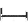 vidaXL Cadre de lit métal noir 90x190 cm - Pied de lit inclus, sans matelas