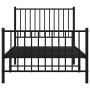 vidaXL Cadre de lit métal noir 90x190 cm - Pied de lit inclus, sans matelas