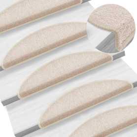 vidaXL Tapis d'escalier Taupe - Lot de 15, 56x17x3 cm | Sécurité & Style
