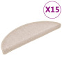 vidaXL Tapis d'escalier Taupe - Lot de 15, 56x17x3 cm | Sécurité & Style