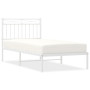 VidaXL Cadre de Lit Métal Blanc 90x190cm avec Tête de Lit - Élégance et Simplicité