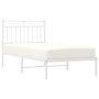 VidaXL Cadre de Lit Métal Blanc 90x190cm avec Tête de Lit - Élégance et Simplicité