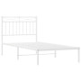 VidaXL Cadre de Lit Métal Blanc 90x190cm avec Tête de Lit - Élégance et Simplicité