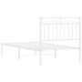 VidaXL Cadre de Lit Métal Blanc 90x190cm avec Tête de Lit - Élégance et Simplicité