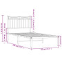 vidaXL Metal Bed Frame with White Headboard, 90x190cm - Mattress Not Included