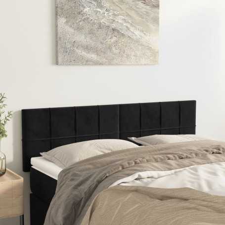 vidaXL Têtes de lit Velours Noir 72x5x78/88 cm - Ensemble de 2 | Élégance et Confort pour Votre Chambre