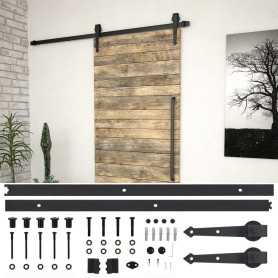 Kit quincaillerie porte coulissante SKIEN 200 cm noir - vidaXL | Élégance et fonctionnalité