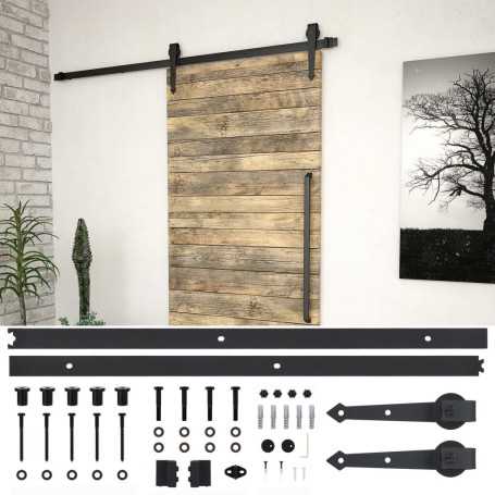 Kit quincaillerie porte coulissante SKIEN 200 cm noir - vidaXL | Élégance et fonctionnalité