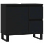 vidaXL Black Bathroom Cabinet 65x33x60 cm Engineered Wood