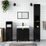 Armoire de Salle de Bain Noire vidaXL 65x33x60 cm en Bois d'Ingénierie | Espace de Rangement Élégant et Moderne