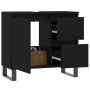 Armoire de Salle de Bain Noire vidaXL 65x33x60 cm en Bois d'Ingénierie | Espace de Rangement Élégant et Moderne