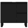 Armoire de Salle de Bain Noire vidaXL 65x33x60 cm en Bois d'Ingénierie | Espace de Rangement Élégant et Moderne
