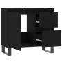 Armoire de Salle de Bain Noire vidaXL 65x33x60 cm en Bois d'Ingénierie | Espace de Rangement Élégant et Moderne
