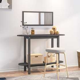Table Console en Bois Massif de Pin Gris 110x40x80 cm | vidaXL - Élégance et Durabilité
