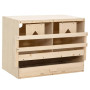 vidaXL Solid Pine Wood Double Compartment Nesting Box for Birds - 63x40x45 cm