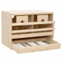 vidaXL Solid Pine Wood Double Compartment Nesting Box for Birds - 63x40x45 cm