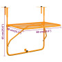 Table de balcon vidaXL Jaune 60x40 cm Acier - Ajoutez du style à votre espace extérieur !