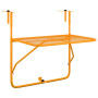 Table de balcon vidaXL Jaune 60x40 cm Acier - Ajoutez du style à votre espace extérieur !