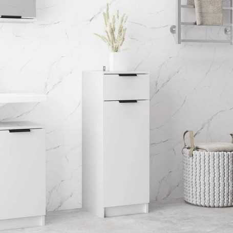 Méga Stockage : Armoire de Salle de Bain Blanc Brillant 32x34x90 cm - vidaXL