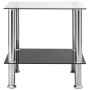 "vidaXL Table d'appoint Transparente en Verre Trempé 45x50x45 cm - Élégance et Style"