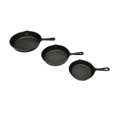 Lot de 3 poêles en fonte : cuisinez comme un chef !