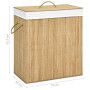 vidaXL Bamboo Laundry Basket with 2 Sections - 100 L