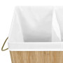 vidaXL Bamboo Laundry Basket with 2 Sections - 100 L