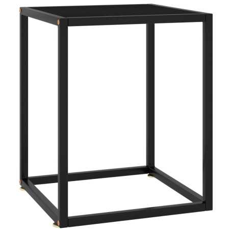 vidaXL Black Coffee Table with Black Glass - 40x40x50 cm